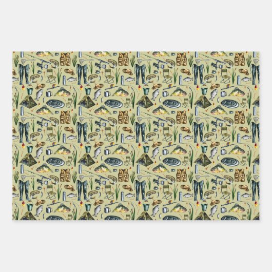 Muster für Fanggeräte Geschenkpapier Set (Vorderseite)