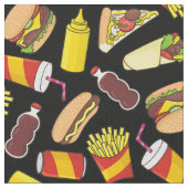 Muster für Farb-Fast-Food-Symbole Stoff (Nahaufnahme)