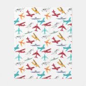 Muster für farbenfrohe Flugzeuge Fleecedecke (Vorderseite)
