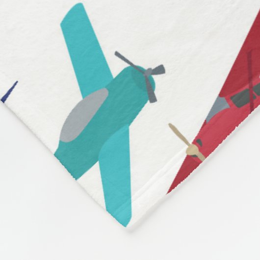 Muster für farbenfrohe Flugzeuge Fleecedecke (Ecke)