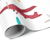 Muster für farbenfrohe Flugzeuge Geschenkpapier (Rolleneckpunkt)