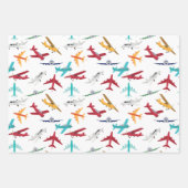 Muster für farbenfrohe Flugzeuge Geschenkpapier Set (Vorderseite)