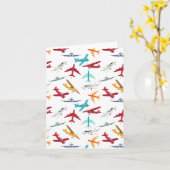 Muster für farbenfrohe Flugzeuge Karte (Gelbe Blume)