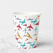 Muster für farbenfrohe Flugzeuge Pappbecher (Rechts)