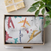 Muster für farbenfrohe Flugzeuge Seidenpapier (Geschenk)