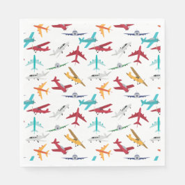 Muster für farbenfrohe Flugzeuge Serviette