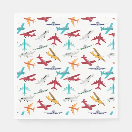 Muster für farbenfrohe Flugzeuge Serviette (Vorderseite)
