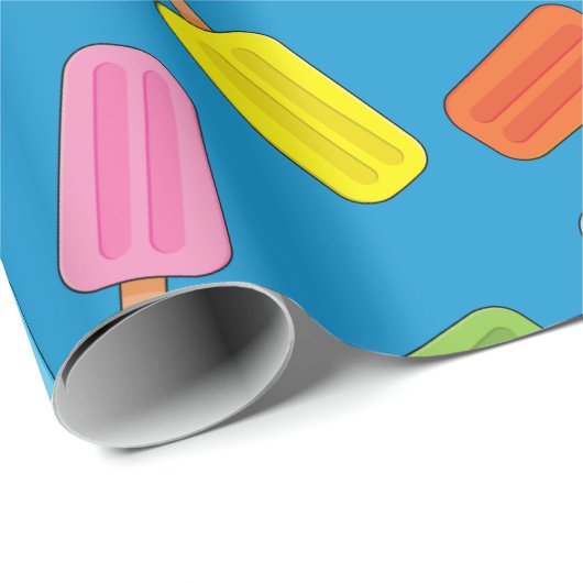 Muster für farbenfrohe Popsicles Geschenkpapier (Rolleneckpunkt)