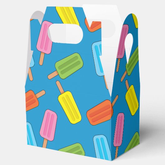 Muster für farbenfrohe Popsicles Geschenkschachtel (Geöffnet)