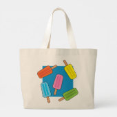 Muster für farbenfrohe Popsicles Jumbo Stoffbeutel (Rückseite)
