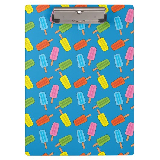 Muster für farbenfrohe Popsicles Klemmbrett (Vorderseite)