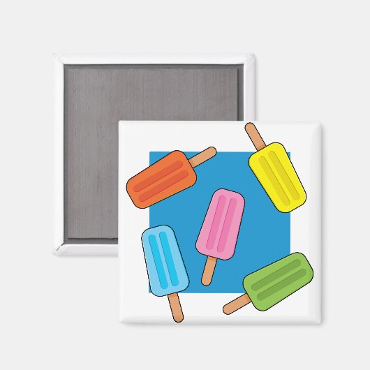 Muster für farbenfrohe Popsicles Magnet (Vorderseite/Rückseite)