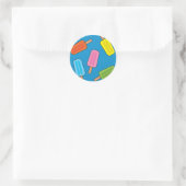 Muster für farbenfrohe Popsicles Runder Aufkleber (Tasche)
