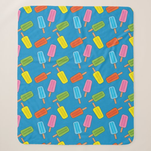 Muster für farbenfrohe Popsicles Sherpadecke (Vorderseite)