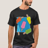 Muster für farbenfrohe Popsicles T-Shirt (Vorderseite)