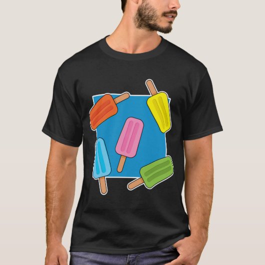 Muster für farbenfrohe Popsicles T-Shirt (Vorderseite)