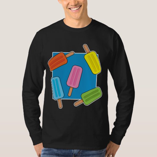 Muster für farbenfrohe Popsicles T-Shirt (Vorderseite)