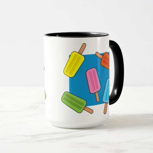 Muster für farbenfrohe Popsicles Tasse (VorderseiteRechts)
