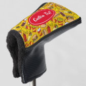 Muster für farbige Fast Food-Icons Golf Headcover (3/4 Vorderseite)