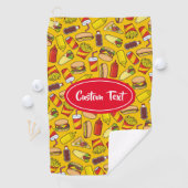 Muster für farbige Fast Food-Icons Golfhandtuch (Insitu)