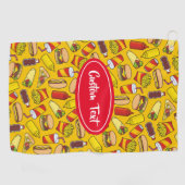 Muster für farbige Fast Food-Icons Golfhandtuch (Horizontal)