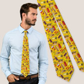 Muster für farbige Fast Food-Icons Krawatte