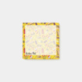 Muster für farbige Fast Food-Icons Post-it Klebezettel (Vorderseite)