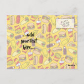 Muster für farbige Fast Food-Icons Postkarte (Rückseite)