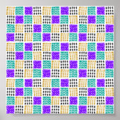 Muster für farbige geometrische Abstrakte Quadrate Poster (Vorne)