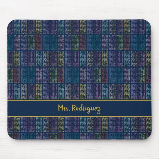 Muster für farbige Multiplikationstabellen Mousepad (Vorne)