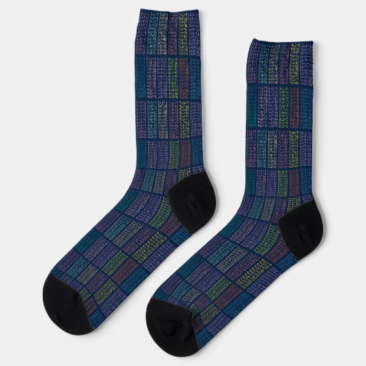 Muster für farbige Multiplikationstabellen Socken (Linkes Detail)