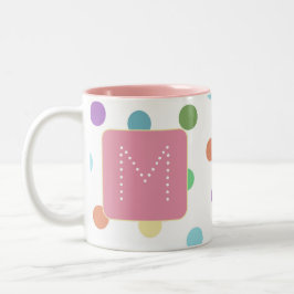 Muster für farbige Punkte in Monogramm Zweifarbige Tasse