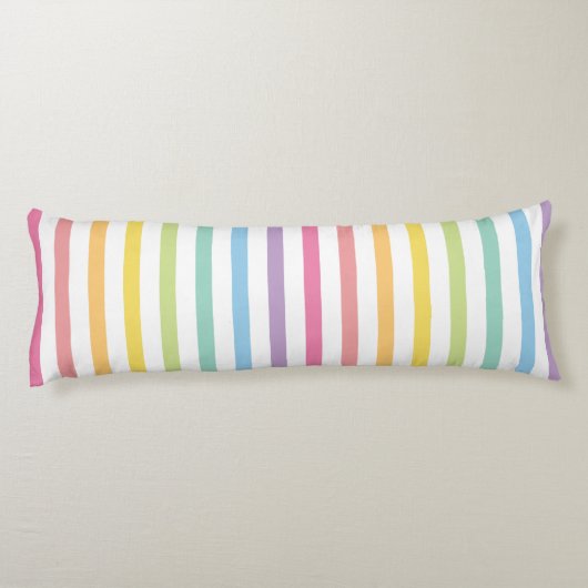 Muster für farbige Rainbow-Streifen Seitenschläferkissen (Rückseite)