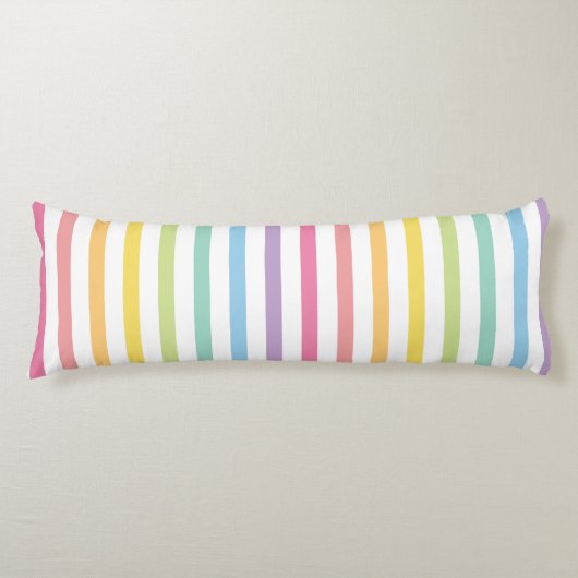 Muster für farbige Rainbow-Streifen Seitenschläferkissen (Vorderseite)
