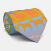Muster für farbige Retro-Tiere #3 Krawatte (Gerollt)