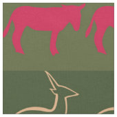 Muster für farbige Retro-Tiere #7 Stoff (Nahaufnahme)
