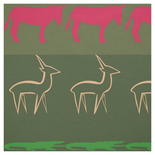 Muster für farbige Retro-Tiere #7 Stoff (Muster)
