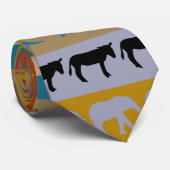 Muster für farbige Retro-Tiere #8 Krawatte (Gerollt)