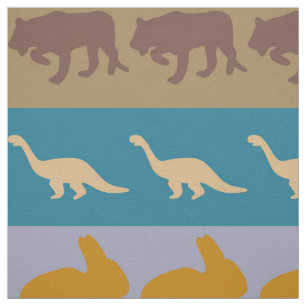 Muster für farbige Retro-Tiere #8 Stoff