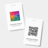 Muster für Firmenlogo und Titel QR-Code Ausweis (Vorder- & Rückseite)