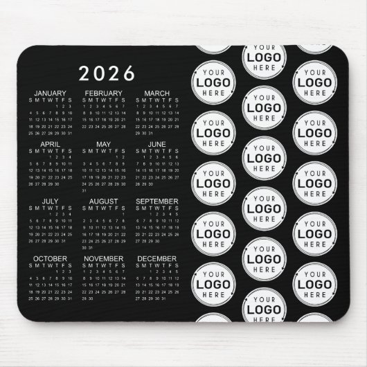 Muster für Firmenlogos 2026 Kalender mit benutzerd Mousepad (Vorne)