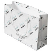 Muster für Firmenlogos mit benutzerdefiniertem Wer Große Geschenktüte (Rückseite Schrägansicht)