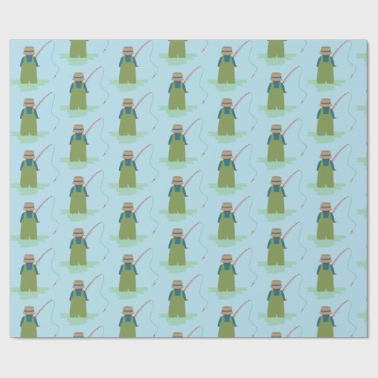 Muster für Fischereigewässer Geschenkpapier (Flach)