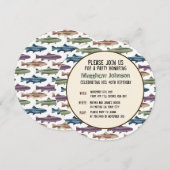 Muster für Fischfang Einladung (Vorne/Hinten)