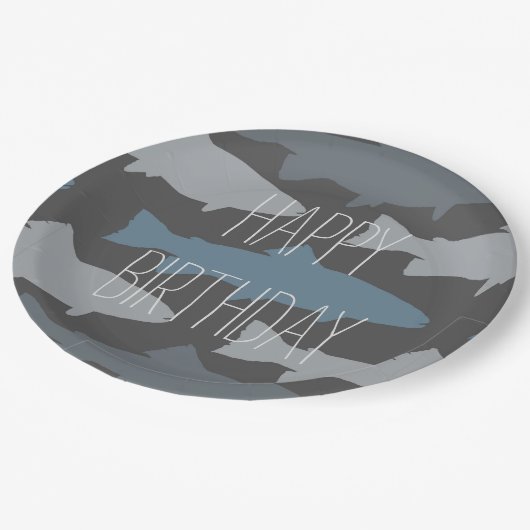 Muster für Fischfang Pappteller (Schrägansicht)