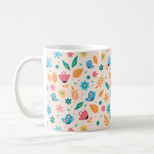 Muster für Flora und Fauna Kaffeetasse (Links)