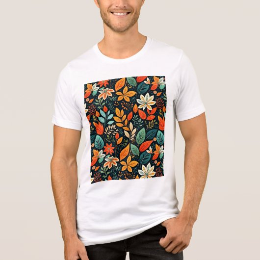 Muster für florale exotische Blume-24193 Tri-Blend Shirt (Vorderseite)