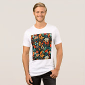 Muster für florale exotische Blume-24193 Tri-Blend Shirt (Vorderseite voll)
