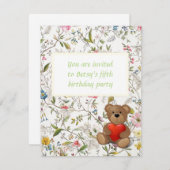 Muster für florale Tapeten Einladung (Vorne/Hinten)