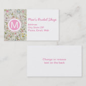 Muster für florale Tapeten Visitenkarte (Vorne/Hinten)